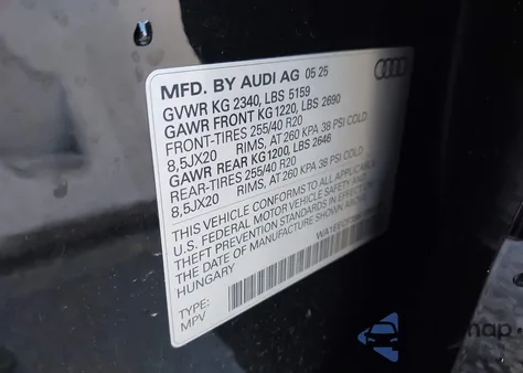 2025 Audi Q3 Premium 45 Tfsi S Line Quattro Tiptronic из США, поврежденный, VIN WA1EECF39S1085342